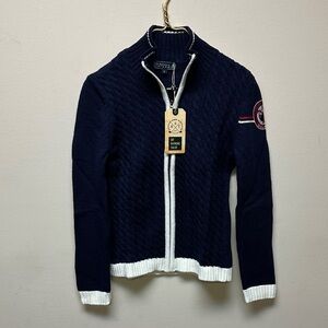Raymond Navy and Cream Knit Sweater